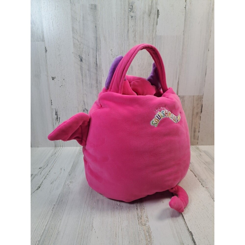 Squishmallows Plush Wakisha The Pink Devil Bat 16” Treat Pail Easter Basket Gift - Picture 11 of 11